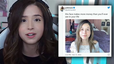 pokimane face|pokimane without makeup meme.